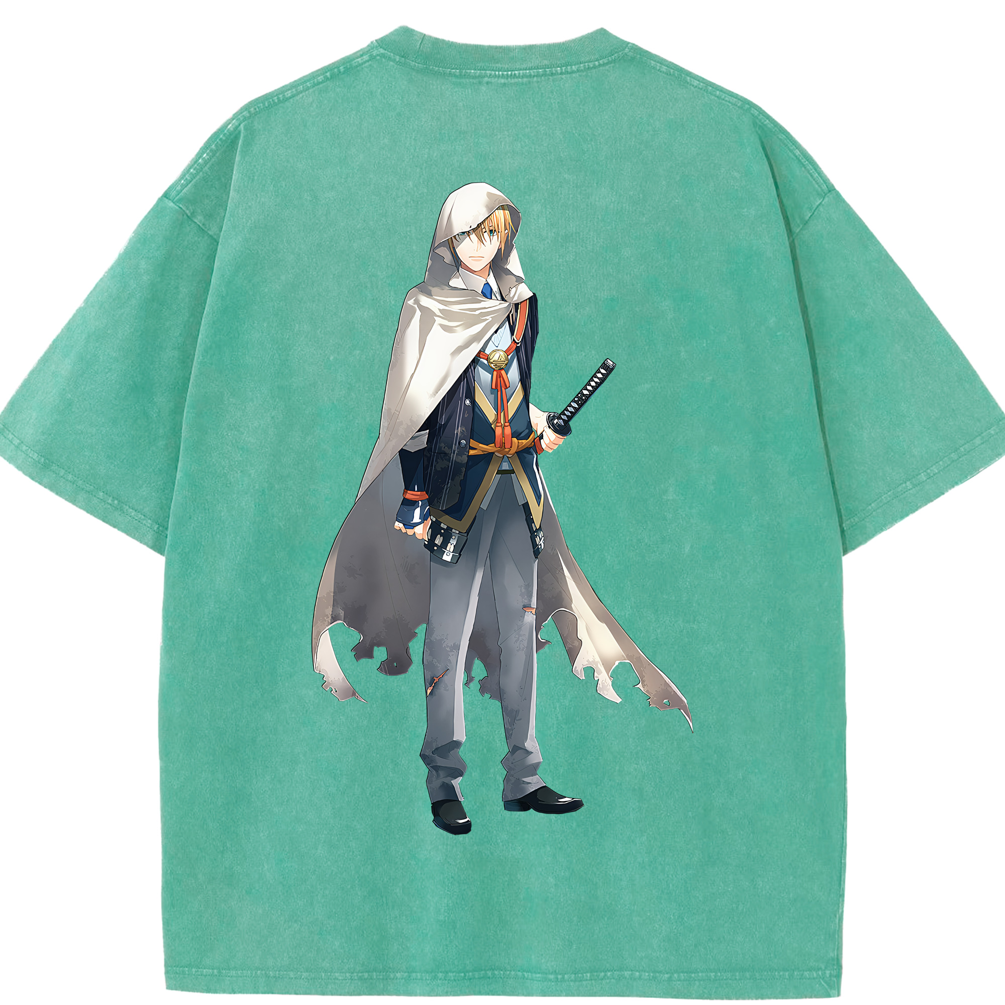 （画像用） 刀剣乱舞 Touken Ranbu 綿100% ヴィンテージ風 半袖Tシャツ（背面プリント）